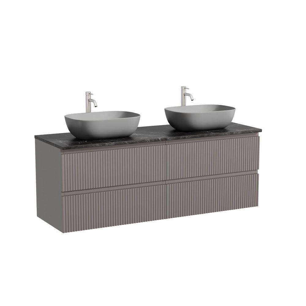 Тумба 140 см SNOB R Doha Soft ПОДВЕСНАЯ Sancos со столешницей и с раковинами CN6009MH