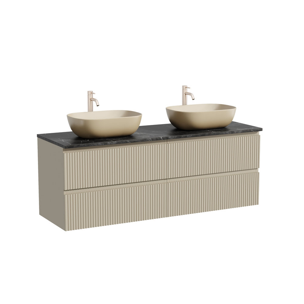 23-stolesh-png0032 Тумба 140 см SNOB R Beige Soft ПОДВЕСНАЯ Sancos со столешницей и с раковинами CN6009MC — изображение 1