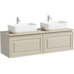 Тумба 160 см VERY Beige Soft ПОДВЕСНАЯ Sancos со столешницей и с раковинами CN5043