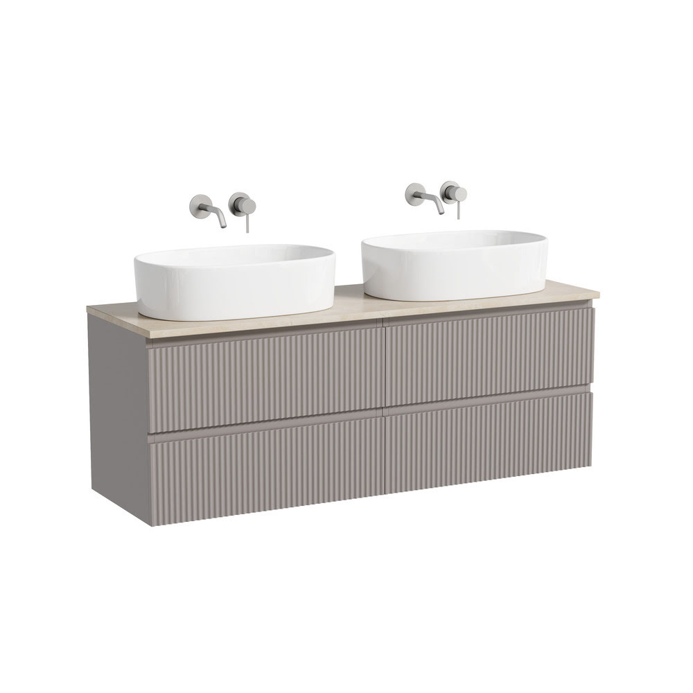 Тумба 140 см SNOB R Doha Soft ПОДВЕСНАЯ Sancos со столешницей и с раковинами CN6075