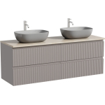 Тумба 140 см SNOB R Doha Soft ПОДВЕСНАЯ Sancos со столешницей и с раковинами CN6009MH