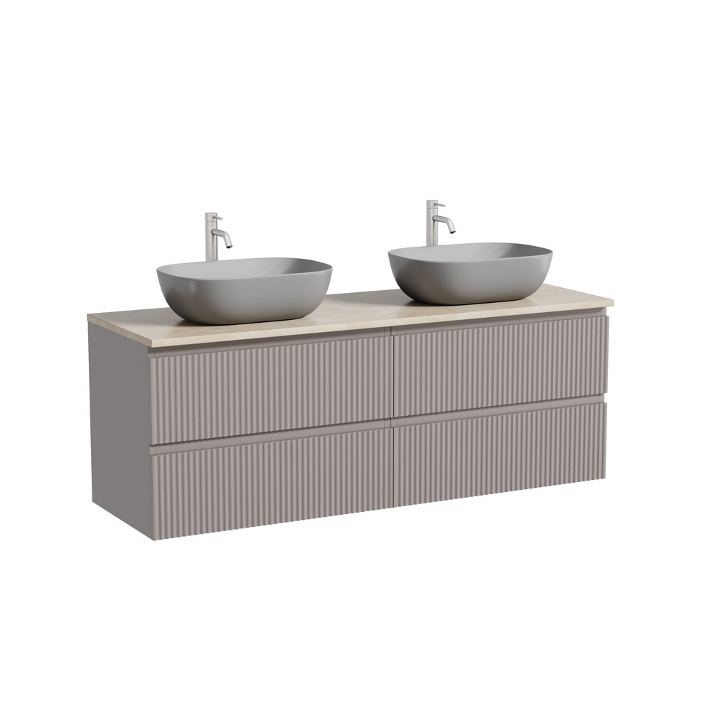 Тумба 140 см SNOB R Doha Soft ПОДВЕСНАЯ Sancos со столешницей и с раковинами CN6009MH