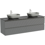 Тумба 160 см Folk Grey soft ПОДВЕСНАЯ Sancos со столешницей и с раковинами CN6009MH