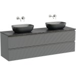 Тумба 160 см Folk Grey soft ПОДВЕСНАЯ Sancos со столешницей и с раковинами CN6009MDH