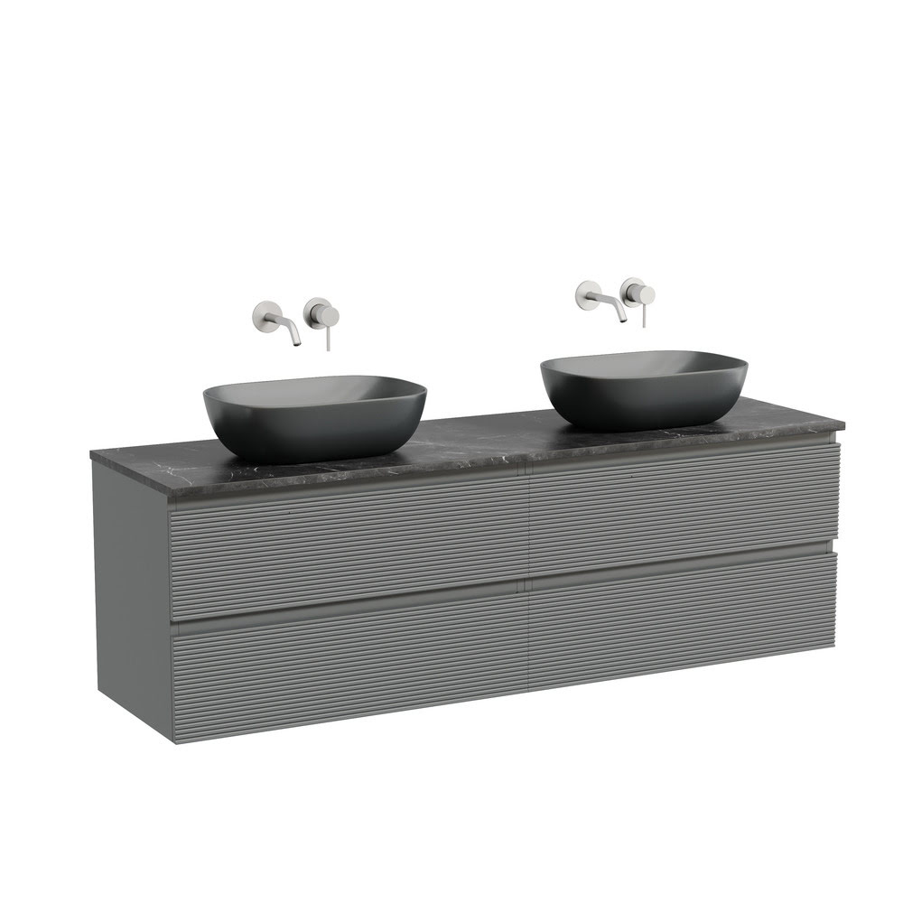 Тумба 160 см Folk Grey soft ПОДВЕСНАЯ Sancos со столешницей и с раковинами CN6009MDH