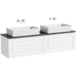 Тумба 160 см VERY Bianco ПОДВЕСНАЯ Sancos со столешницей и с раковинами CN6070