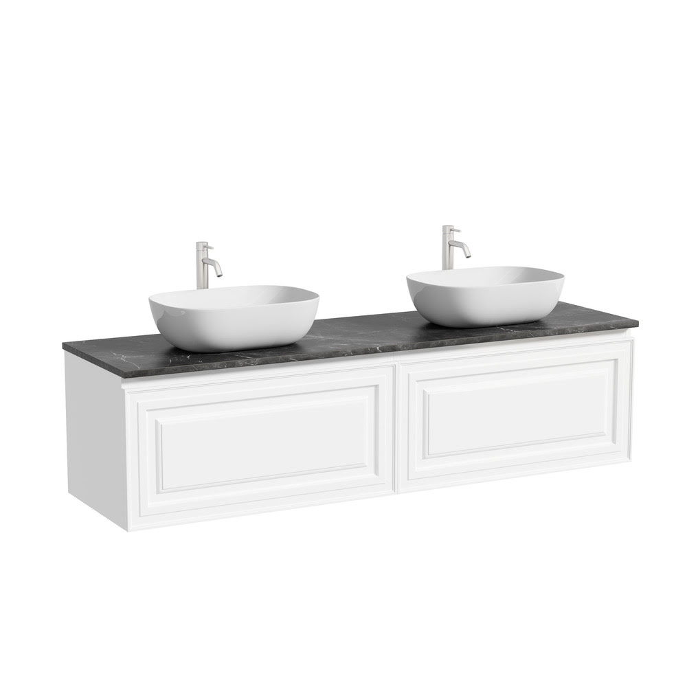 Тумба 160 см VERY Bianco ПОДВЕСНАЯ Sancos со столешницей и с раковинами CN6009