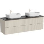 Тумба 160 см ПОДВЕСНАЯ Sancos SNOB R Beige Soft со столешницей и с раковинами CN5043