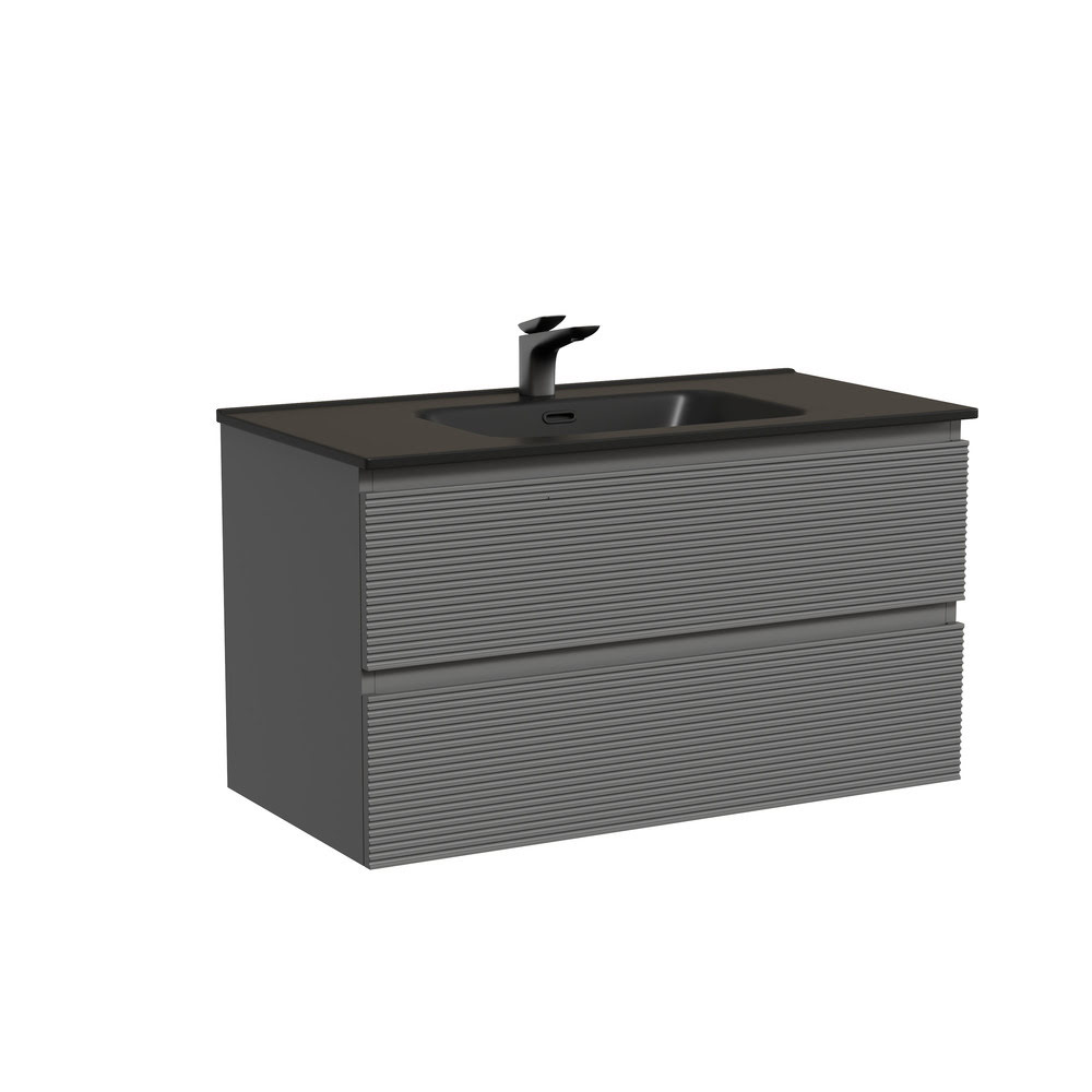 Тумба 90 см Folk Grey soft ПОДВЕСНАЯ Sancos с умывальником CN7002MB