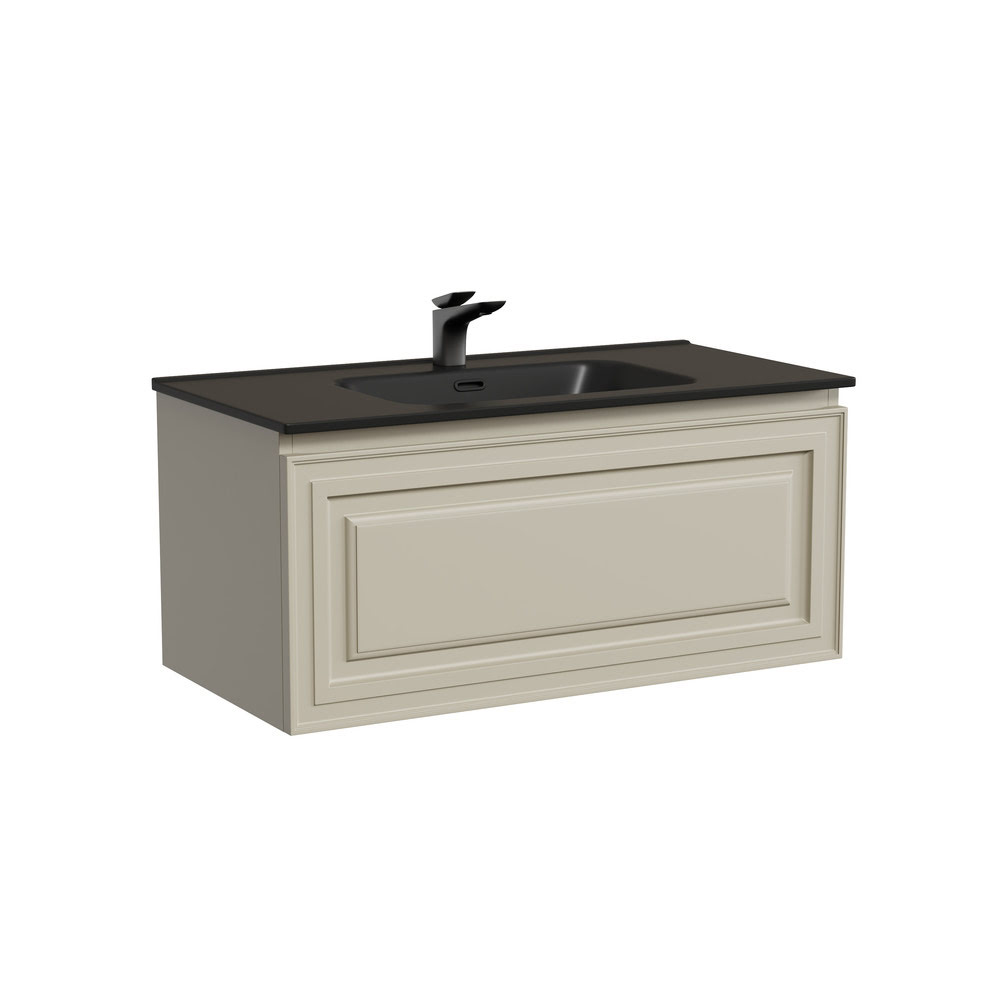 Тумба 90 см VERY Beige Soft ПОДВЕСНАЯ Sancos с умывальником CN7002MB