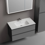 Тумба 90 см Folk Grey soft ПОДВЕСНАЯ Sancos с умывальником CN7002 — изображение 4