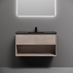 Тумба 90 см Marmi 1.0 Дуб галифакс натуральный ПОДВЕСНАЯ Sancos с умывальником CN7002MB — изображение 3