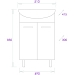 Тумба 50 см КОРАЛЛ с умывальником — изображение 8
