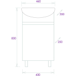 Тумба 45 см Милтон с умывальником Уют-45 — изображение 3