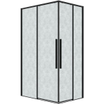 Душевое ограждение 70х100х195см Galaxy Grossman / двери раздвижные / профиль черный матовый / стекло шиншилла — изображение 8