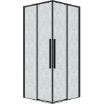 Душевое ограждение 80х80х195см Galaxy Grossman / двери раздвижные / профиль черный матовый / стекло шиншилла — изображение 9