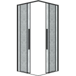 Душевое ограждение 80х80х195см Galaxy Grossman / двери раздвижные / профиль черный матовый / стекло шиншилла — изображение 10