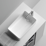 Раковина 485x305x135мм Element CeramicaNova накладная со смещенным сливом прямоугольная CN5050/Италия — изображение 8