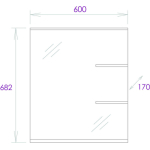 Зеркало КОРАЛЛ 60 см (полки справа) — изображение 4