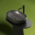 Умывальник 600х415х135мм МАТОВАЯ чаша CeramicaNova накладная овальная CN6047MDH Тёмный Антрацит/Италия — изображение 4