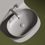 Умывальник 600х415х135мм МАТОВАЯ чаша Element CeramicaNova накладная овальная CN6047MH Антрацит/Италия — изображение 4