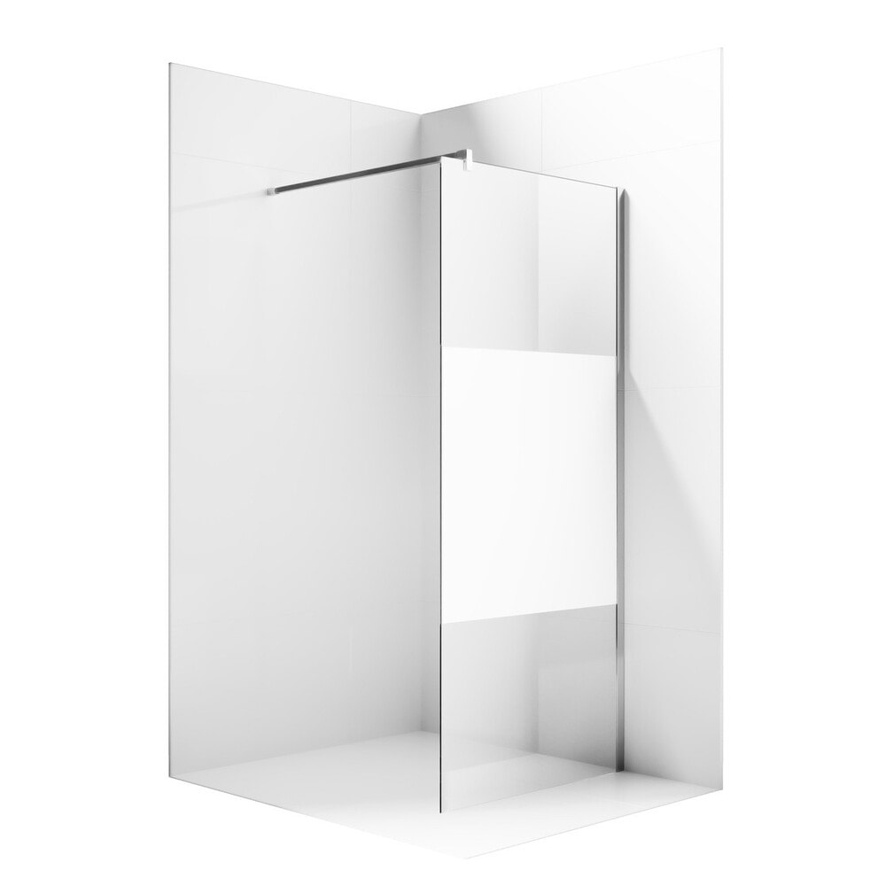 Душевая перегородка 70x200см / Хром / Стекло прозрачное с матовой полосой / Ambassador Walk-in 15034130 / Германия