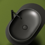 Умывальник 600х415х135мм МАТОВАЯ чаша CeramicaNova накладная овальная CN6047MDH Тёмный Антрацит/Италия — изображение 5