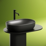Умывальник 600х415х135мм МАТОВАЯ чаша CeramicaNova накладная овальная CN6047MDH Тёмный Антрацит/Италия — изображение 7