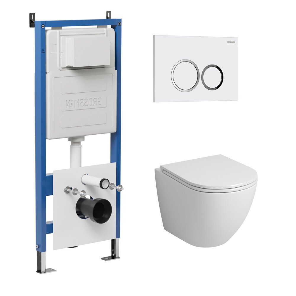 Комплект 3 в 1: инсталляция 900.K31.01.000+клавиша 700.K31.01.000.000+унитаз GR-4455S/Германия