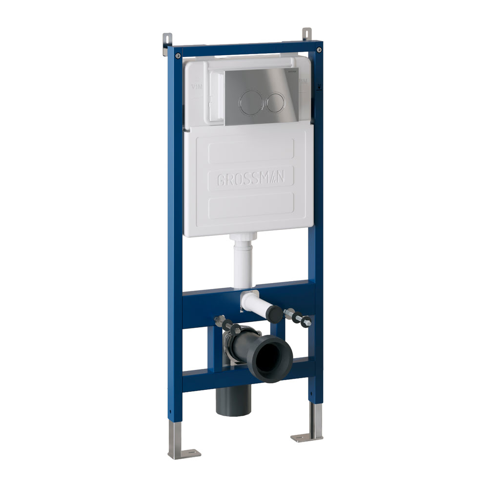 Комплект 2 в 1: инсталляция GROSSMAN 900.K31.01.000+клавиша смыва Galaxy 700.K31.01.100.100 хром глянцевая/Германия