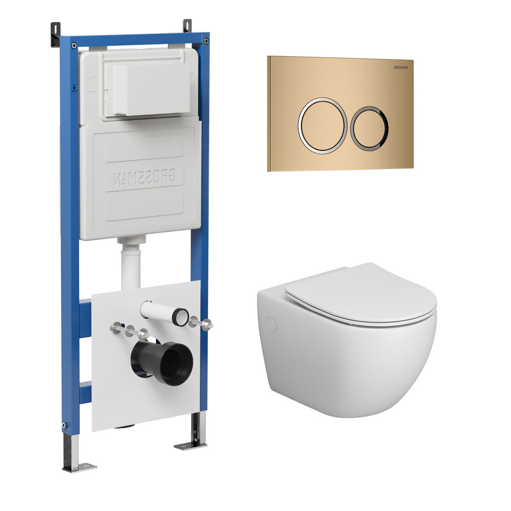 Комплект 3 в 1: инсталляция 900.K31.01.000+клавиша 700.K31.01.310.310+унитаз GR-4411S/Германия