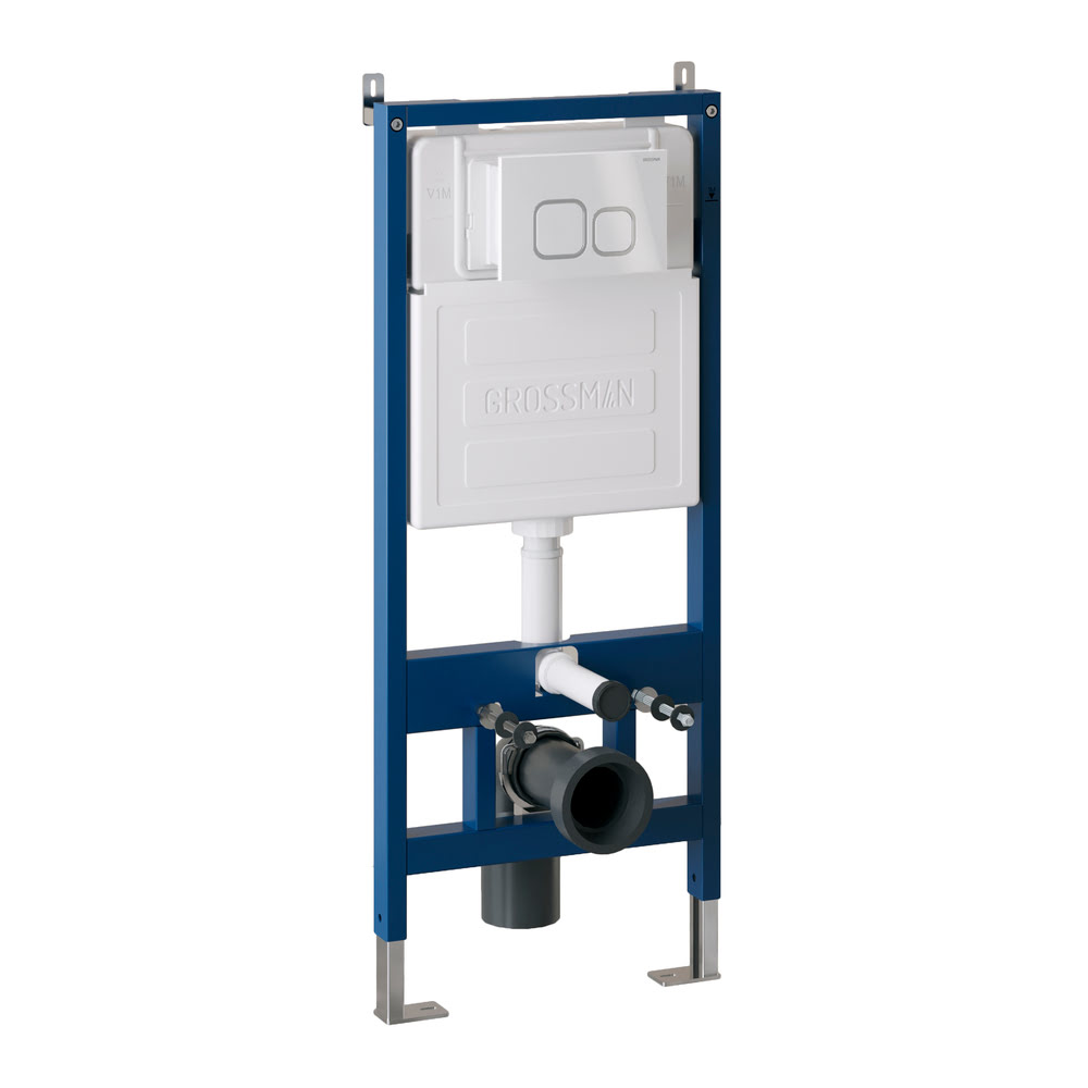 Комплект 2 в 1: инсталляция GROSSMAN 900.K31.01.000+клавиша смыва Cosmo 700.K31.02.000.000 белая глянцевая /Германия