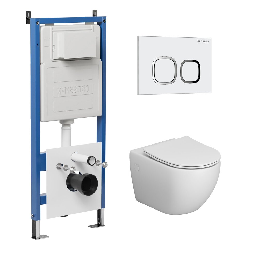 Комплект 3 в 1: инсталляция 900.K31.02.000+клавиша 700.K31.02.000.000+унитаз GR-4411S/Германия