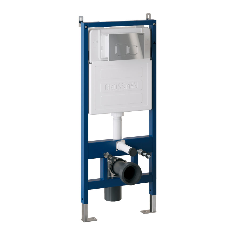 Комплект 2 в 1: инсталляция GROSSMAN 900.K31.01.000+клавиша смыва Cosmo 700.K31.02.100.100 хром глянцевая /Германия