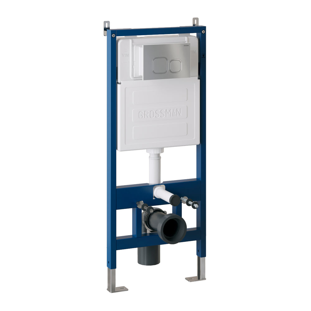 Комплект 2 в 1: инсталляция GROSSMAN 900.K31.01.000+клавиша смыва Cosmo 700.K31.02.110.110 хром матовая /Германия