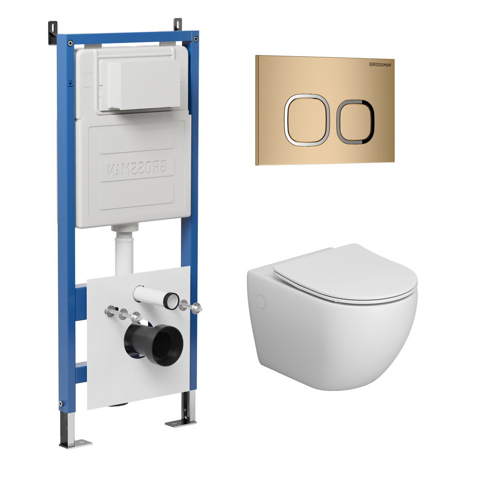 Комплект 3 в 1: инсталляция 900.K31.01.000+клавиша 700.K31.02.310.310+унитаз GR-4411S/Германия