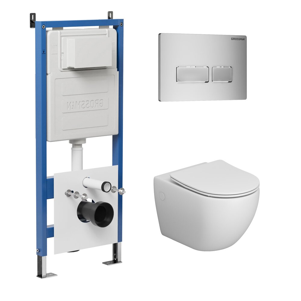 Комплект 3 в 1: инсталляция 900.K31.01.000+клавиша 700.K31.03.110.110+унитаз GR-4411S/Германия