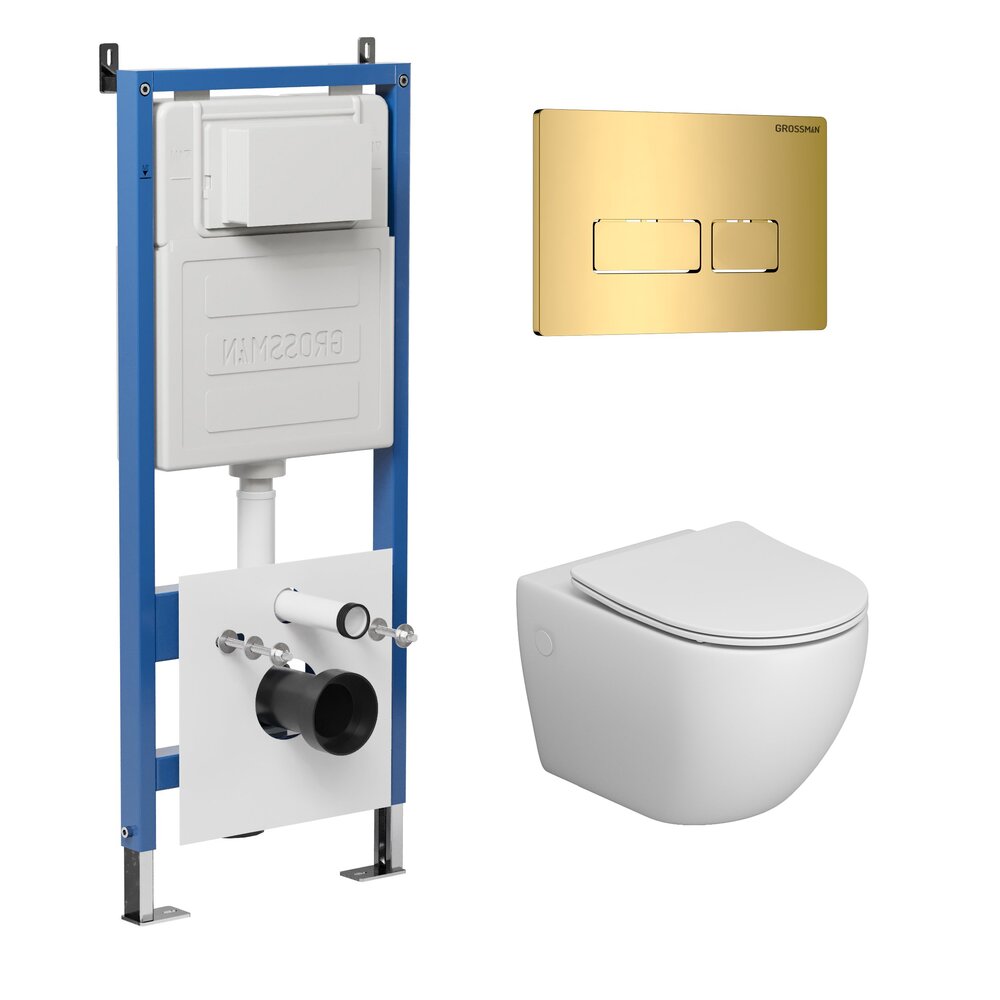 Комплект 3 в 1: инсталляция 900.K31.01.000+клавиша 700.K31.03.300.300+унитаз GR-4411S/Германия