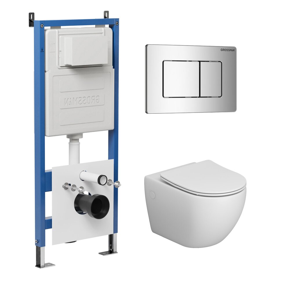 Комплект 3 в 1: инсталляция 900.K31.01.000+клавиша 700.K31.04.10M.10M+унитаз GR-4411S/Германия