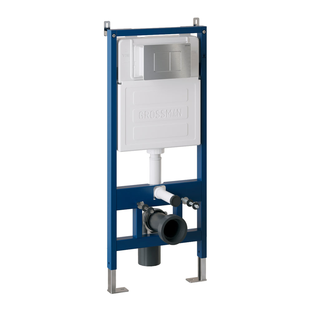 Комплект 2 в 1: инсталляция GROSSMAN 900.K31.01.000+клавиша смыва Classic 700.K31.04.12M.12M хром сатин НЕРЖАВЕЙКА  /Германия