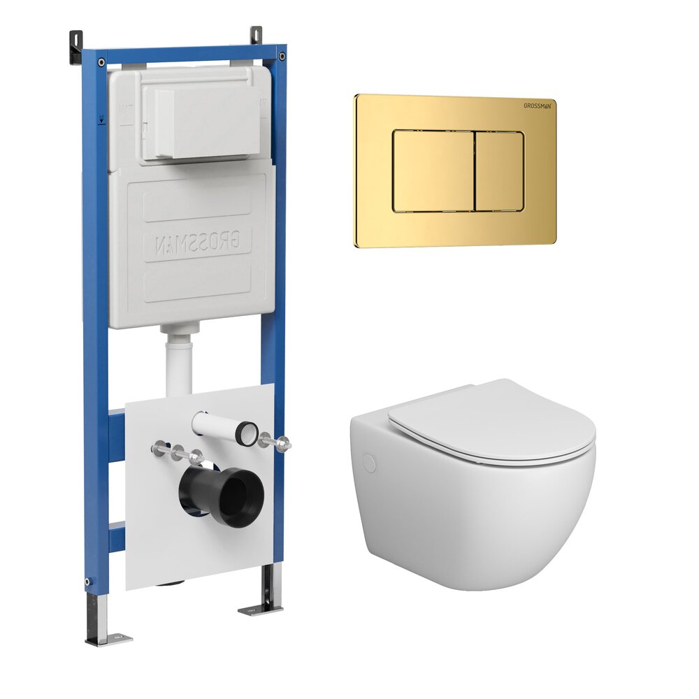 Комплект 3 в 1: инсталляция 900.K31.01.000+клавиша 700.K31.04.30M.30M+унитаз GR-4411S/Германия