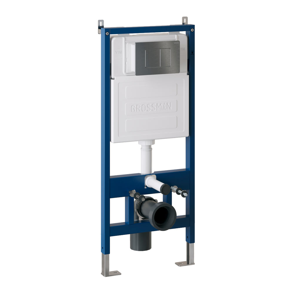 Комплект 2 в 1: инсталляция GROSSMAN 900.K31.01.000+клавиша смыва Classic 700.K31.04.42M.42M графит сатиновый НЕРЖАВЕЙКА /Германия