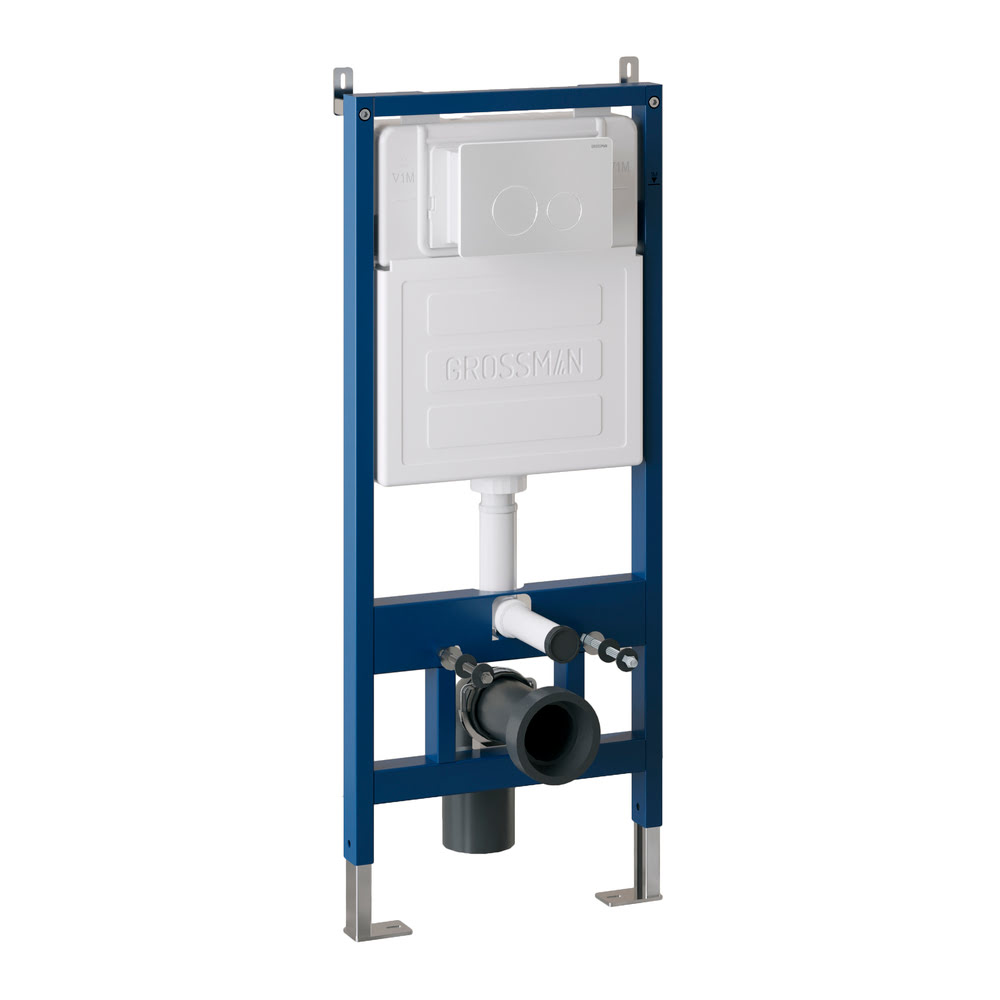 Комплект 2 в 1: инсталляция GROSSMAN 900.K31.01.000+клавиша смыва Style 700.K31.05.01M.01M белая матовая НЕРЖАВЕЙКА /Германия