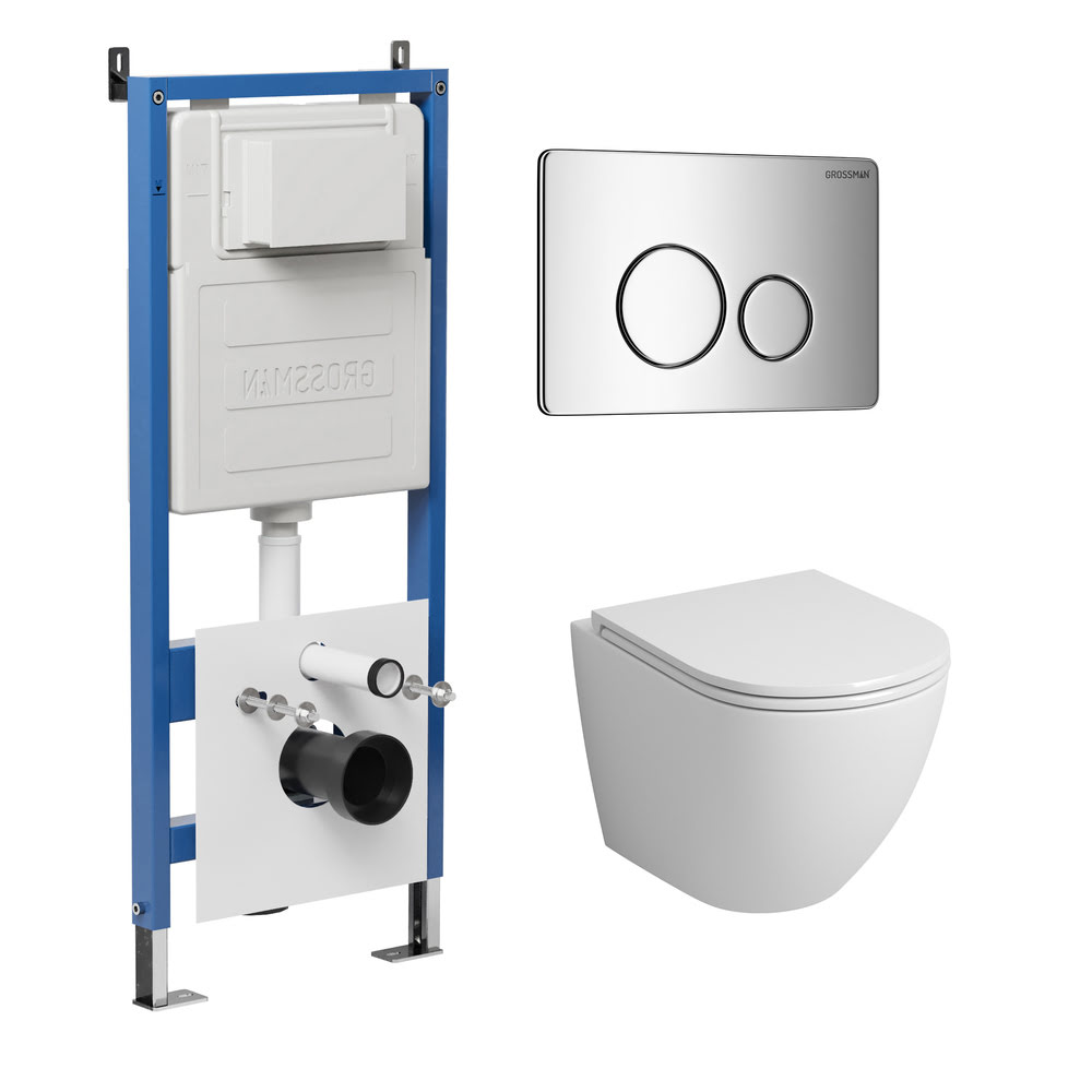 Комплект 3 в 1: инсталляция 900.K31.01.000+клавиша 700.K31.05.10M.10M+унитаз GR-4455SQ/Германия