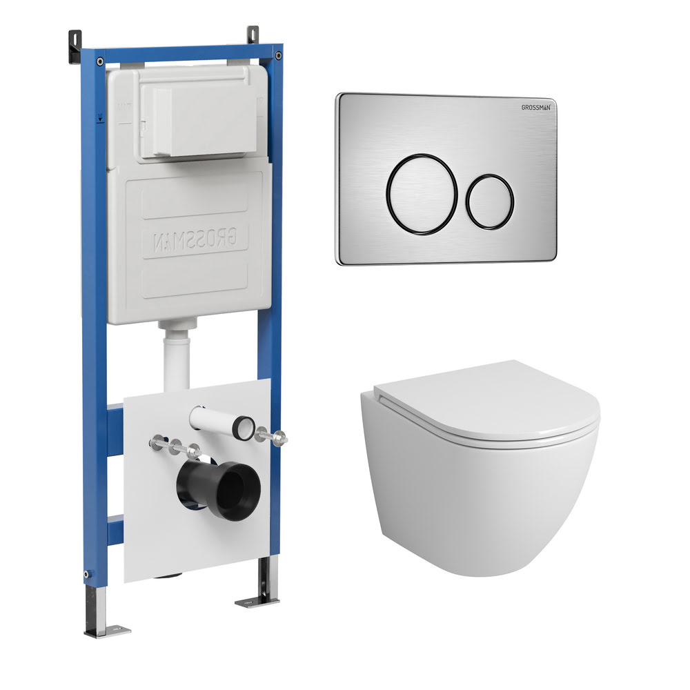 Комплект 3 в 1: инсталляция 900.K31.01.000+клавиша 700.K31.05.12M.12M+унитаз GR-4455SQ/Германия