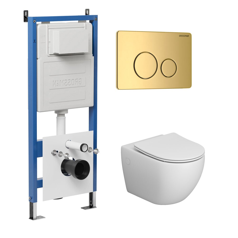 Комплект 3 в 1: инсталляция 900.K31.01.000+клавиша 700.K31.05.30M.30M+унитаз GR-4411S/Германия