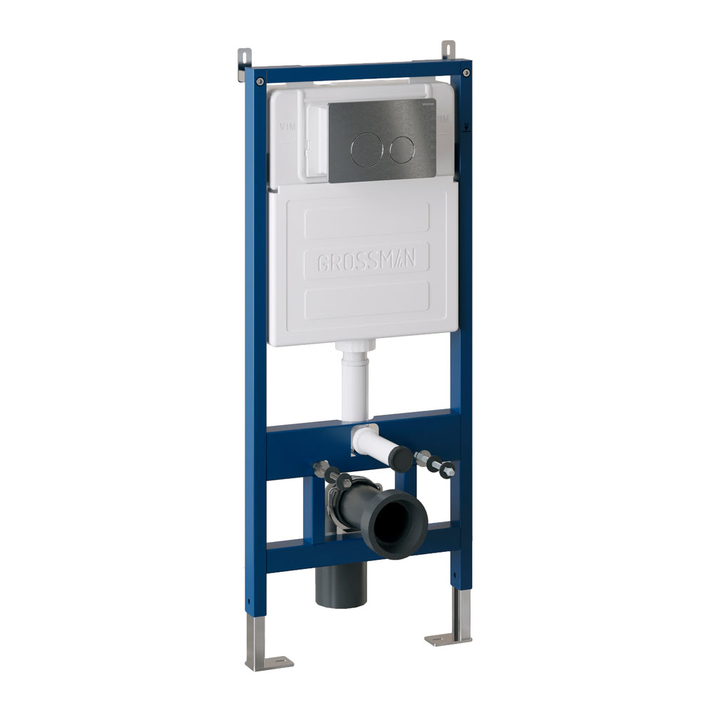 Комплект 2 в 1: инсталляция GROSSMAN 900.K31.01.000+клавиша смыва Style 700.K31.05.42M.42M графит сатиновый НЕРЖАВЕЙКА/Германия