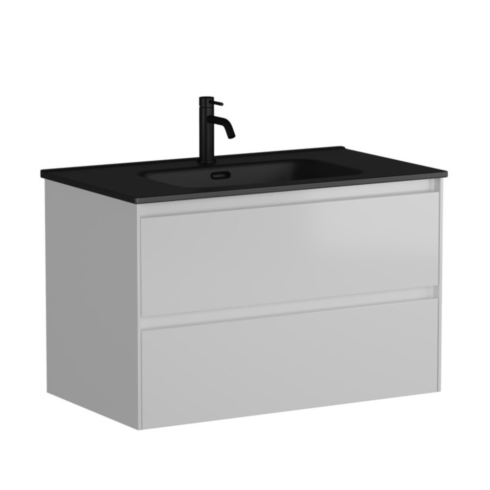 Тумба 80 см Cento ПОДВЕСНАЯ Sancos с умывальником CN7005MB