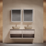 Тумба 140 см Marmi 1.0 Дуб галифакс натуральный ПОДВЕСНАЯ Sancos со столешницей и с раковинами CN6009MC — изображение 2