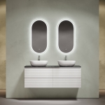 Тумба 140 см Folk Bianco ПОДВЕСНАЯ Sancos со столешницей и с раковинами CN6009 — изображение 2